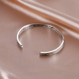 Inspirational Gifts Open Cuff Bracelet Daughter Jewelry for Women Daughter Her Teenager Girls from Mom Dad Mothers Day Birthday Thanksgiving Gifts
