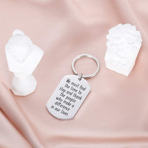 Christmas Thanksgiving Gifts Retirement Funny Keychain for Women Men Girls  Friends Family We Must Find Time to Stop and Thank The People Who Make A Difference in Our Lives Keyring Charm