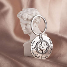 Load image into Gallery viewer, Tritiara Best Friend Gift Keychain for Women Men Teen Girls True Friendship Knows No Distance Long Distance Friendship Going Away Compass Gifts Keyring Jewelry Birthday Wedding
