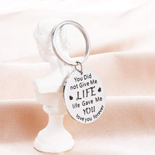 Load image into Gallery viewer, Tritiara Stepdad Gifts Keychain from Daughter Son Fathers Day Gifts Father in Law You Did not Give Me Life Give Me You Gifts for Birthday dad Gift Step Mother in Law Son Keychain
