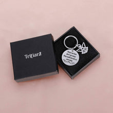 Load image into Gallery viewer, Mom Dad Memorial Keychain Gift- Loss of Father Mother Jewelry-Those We Love Don&#39;t Go Away They Walk Beside Us Everyday Sympathy Angel Keyring Remembrance Gandpa Loved One
