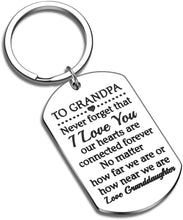 Load image into Gallery viewer, Tritiara to My Grandpa Grandfather Keychain Gift from Granddaughter Grandson Grandchild Birthday Wedding Father Groom for Father&#39;s Day Keyring

