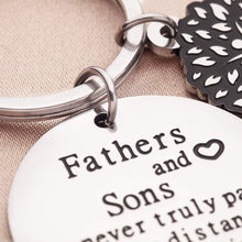 Load image into Gallery viewer, Tritiara Dad Chrismas Gifts Keychain from Son Fathers Day Gifts for Daddy Papa Thank You Gifts Fathers and Son -Never Truly Part Dad Son Birthday Gifts for Men Dad Grandfather Birthday Christmas
