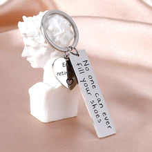 Load image into Gallery viewer, Tritiara Retirement Gifts for Boss Coworkers Men Women Nurse Keychain -Thank You Appreciation Funny Gift Mens Keyring Supervisor Boss Colleagues Birthday Wedding- No One Can Ever Fill Your Shoes
