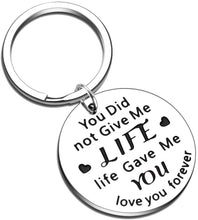 Load image into Gallery viewer, Tritiara Stepdad Gifts Keychain from Daughter Son Fathers Day Gifts Father in Law You Did not Give Me Life Give Me You Gifts for Birthday dad Gift Step Mother in Law Son Keychain
