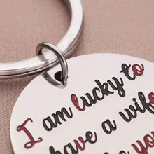 Load image into Gallery viewer, Tritiara Birthday Mother DAY Gifts for Women Her Wife GirlfriendFiance Gift From Husband Boyfriend Keychain -Couple Keychain Anniversary Wedding Valentine Day-Lucky Have A Wife Like You
