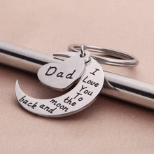 Load image into Gallery viewer, Tritiara Fathers Day Dad Gifts Keychain from Daughter Son Kids for Daddy Papa Stepfather Daddy Wedding Gifts Father in Law Bride Groom -I Love to The Moon and Back，Dad -Birthday Husband Keychain
