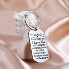 Load image into Gallery viewer, Tritiara to My Grandpa Grandfather Keychain Gift from Granddaughter Grandson Grandchild Birthday Wedding Father Groom for Father&#39;s Day Keyring
