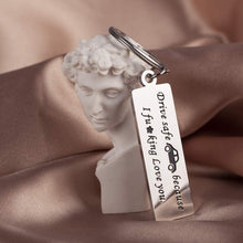 Load image into Gallery viewer, Tritiara Fathers Day Gifts Keychain Drive Safe Keychain for Men -Anniversary Valentines Day Funny Gifts for Men- Birthday Gifts for Boyfriend Truckers Husband Dad New Driver -Couple Gifts Keyring
