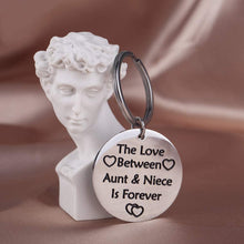Load image into Gallery viewer, Tritiara Aunt Gifts from Niece Birthday Appreciate Chrismas Gift Keychain for Aunts Women The Love Between Aunt and Niece is Forever Niece Gift from Aunt Graduation Key Ring Jewelry
