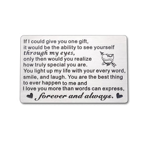 Boyfriend Husband Anniversary Wallet Card Insert for Him Her I Love You Gifts for Couple Hubby Fiance Birthday Valentine from Wife Girlfriend Romantic Engagement Wedding Card for Men Christmas Present