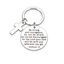 Load image into Gallery viewer, Christian Religious Gifts for Women Men Inspirational Bible Verse Keychain for Godson Goddaughter Kids Graduation Catholic Gifts for Birthday Christmas Easter Baptism Quote Gifts for Boys Cross Charms
