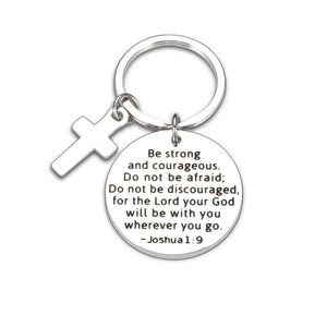 Christian Religious Gifts for Women Men Inspirational Bible Verse Keychain for Godson Goddaughter Kids Graduation Catholic Gifts for Birthday Christmas Easter Baptism Quote Gifts for Boys Cross Charms