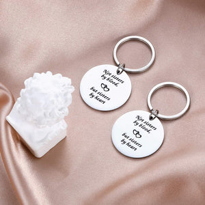 2PCS Best Friend Christmas Stocking Stuffer Gifts Sister Keychain for Women Girls BFF Gift Not Sisters by Blood But Sisters by Heart Friendship Birthday Graduation Wedding Key Ring