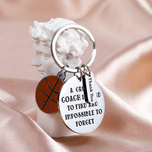 Load image into Gallery viewer, Basketball Coach Thank You Gifts - Thank You Coach Keychain Gifts a Great Coach is Hard to Find and Impossible to Forget Keychain Birthday New Year Christmas Gifts
