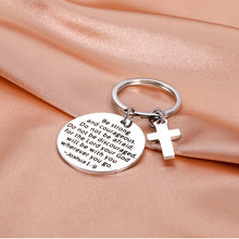 Load image into Gallery viewer, Christian Religious Gifts for Women Men Inspirational Bible Verse Keychain for Godson Goddaughter Kids Graduation Catholic Gifts for Birthday Christmas Easter Baptism Quote Gifts for Boys Cross Charms
