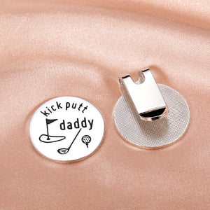 Golf Ball Marker Dad Gifts for Birthday Christmas from Daughter Son Funny Golf Gifts for Men Golfing Gifts for New Dad Stepdad Golf Lover Father’s Day Valentines Gifts Golfer Husband Magnetic Hat Clip