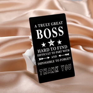 Boss Christmas Gifts for Men Wallet Insert Card for Male Boss Lady Leader Thank You Appreciation Gifts Mentor Supervisor Bosses Day Gifts Retirement Farewell for Manager Coworker Leaving Birthday Gift