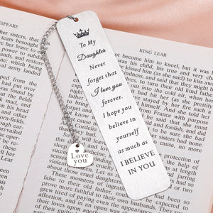 Daughter Birthday Christmas Gifts from Mom Mother Inspirational Bookmark Gifts for Women Teenage Girls to My Daughter Sweet 16 18 Graduation Wedding Anniversary Valentine Back to School Teen Girl Gift