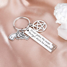 Load image into Gallery viewer, Supernatural Tv Show Supernatura Keychain Merchandise Gift Fan Inspirational Music Lover Gift Best Friend Coworker Driver Picks The Music Shotgun Shuts His Cakehole Supernatural
