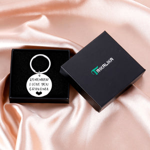 Grandma Gifts Keychain from Grandchild Grandson Granddaughter Mothers Day Gifts for Grandmother Remember I Love You Grandma Keyring Birthday Christmas Thanksgiving Wedding Presents