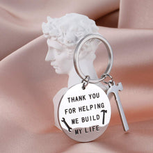 Load image into Gallery viewer, Gift for Dad Papa from Daughter Son Kids Thank You for Helping Me Building My Life Hammer Charms for Teacher Grandpa Thanksgiving Christmas Father&#39;s Day
