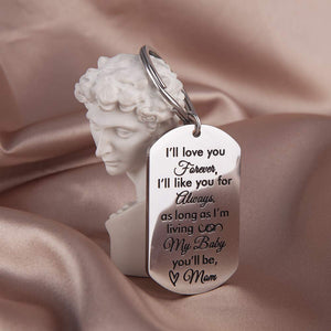 Daughter Son Gifts Keychain to from Mom Dad- Birthday Christmas Day Present Encouragement Keyring to Teen Girls- I Will Love You Forever -Family Pendant Charm Mothers Day Wedding