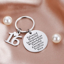 Load image into Gallery viewer, Happy Birthday16th Keychain Gift Key Ring Gift Women, Men,Best Friends College Family Son Daughter
