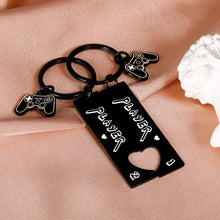 Load image into Gallery viewer, Player 1 Player 2 Christmas Valentines Day Gifts for Boyfriend Girlfriend Funny Gamer Gifts for Couples Matching Keychain for Men Husband from Wife Couple for Fiance Groom Birthday Anniversary Wedding
