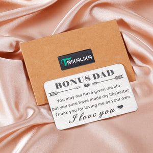 Dad Christmas Gifts from Daughter Bonus Dad Stepdad Wallet Card Insert Fathers Day Giftss from Son Kids Father Appreciation Gifts for Father in Law Daddy Husband Birthday Valentines for Men Dad Papa