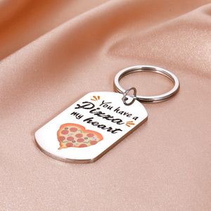 Funny Pizza Valentines Day Gifts for Couples Boyfriend Girlfriend Cute Anniversary Wedding Gifts Keychain for Husband Wife Bride Groom Birthday Engagement Pizza Gifts for Pizza Lover Soulmate Fiance