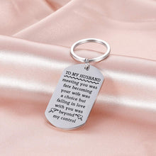 Load image into Gallery viewer, Tritiara Husband Gifts Key Chain from Wife Anniversary Wedding Birthday Keychain Meeting You was Fate Becoming Your Wife was A Choice Couple Jewelry Valentines Christmas Gift for Lover Him
