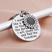 Load image into Gallery viewer, Tritiara Inspirational Sunflower Gift For Women Keychain forTeen Girls  DaughterHer Family Best Friend I Want to be Like a Sunflower Spiritual Keyring Graduation Wedding
