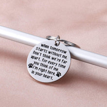 Load image into Gallery viewer, Tritiara Loss of Pet Memorial Gift Keychain Dog Cat Remembrance Jewelry Sympathy Gift Remembrance When Tomorrow Starts Without Me Key Ring
