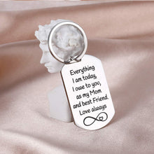 Load image into Gallery viewer, Tritiara Mom Mother Keychain Jewelry Gift from Daughter Son Gifts for Stepmom Everything I Am You Helped Me to Be Keychain Gift for Mum Mothers Day Birthday Wedding Family Tree Gift Present
