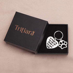 Tritiara Pet Memorial Gift Keychain for Dogs Cats Personalized -Loss of Pet Sympathy DIY Crafts Keepsake -No Longer by My Side Forever in My Heart Cat Remembrance Jewelry Keyrings