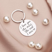 Load image into Gallery viewer, Tritiara Couple Key Chain Gifts for Him Her-Husband for Girlfriend Boyfriend Wife Keychain Gifts for Anniversary Birthday Wedding Gifts from Wifey Hubby Valentine Day Gifts-I Love You Most The End I Win
