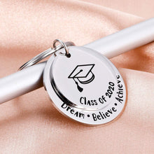 Load image into Gallery viewer, Tritiara Graduation Gifts Keychain for Class 2020 Her Him Daughter Son Women  Friends and Classmates College Dream Believe Achieve Key Ring

