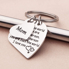 Load image into Gallery viewer, Tritiara Mothers Day Mom Keychain Gift from Daughter Son Wife for Birthday Stepmom Pendant -Christmas Gifts Mom, Mom to The World You are One Person But to Me You are The World Love Son
