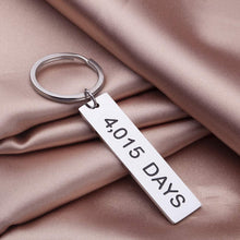 Load image into Gallery viewer, Tritiara 11 Year Wedding Aniversary 4,015 Days Gifts Keychain for Men Her Him Wife Husband Couples Keychain Keyring Charm Wifey Hubby Bride Stainless Steel Valentine Birthday Day
