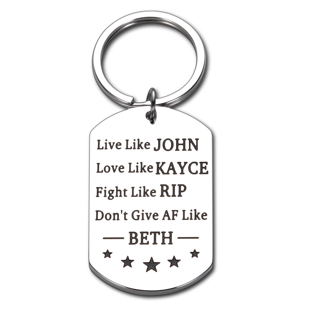 Live Like John Keychain Yellowstone National Park TV Show Merchandise Gifts for Women Men Yellowstone Themed Gift for Yellowstone Lovers Fans Birthday Thanksgiving Christmas Best Friends BFF Gifts