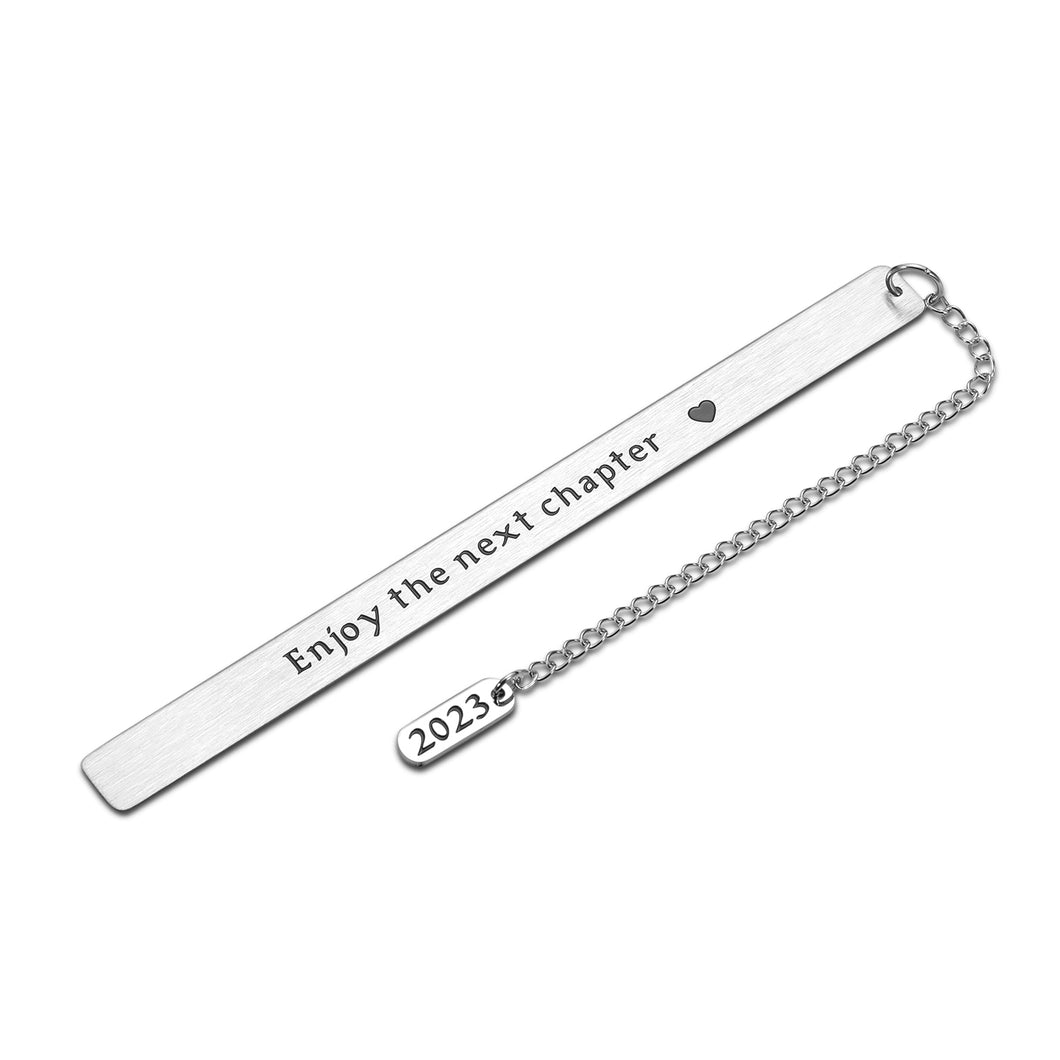 Enjoy The Next Chapter Bookmark for Book Lover 2023 Graduation Gifts for Him Her College High School Boys Girls Birthday Retirement Gifts for Women Christmas Coworker Farewell Promotion Wedding Gifts