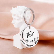 Load image into Gallery viewer, Graduation Gifts Keychain for Class 2020 Her Him Daughter Son Women  Friends and Classmates College Dream Believe Achieve Key Ring
