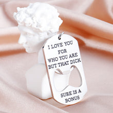 Load image into Gallery viewer, Funny Keychain for Boyfriend Valentines Day Anniversary Gifts for Husband From Girlfriend Wife Her Wedding Birthday Christmas Gag Gifts for Men Hubby Couples Naughty Gifts for Him Fiance Groom
