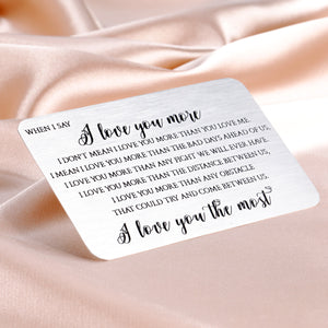 I Love You Gifts for Boyfriend Husband Him Men Wallet Card Insert for Anniversary Valentines Day Wedding Gifts for Fiance Groom from Wife Bride Her Girlfriend Mini Love Note Birthday Christmas Present
