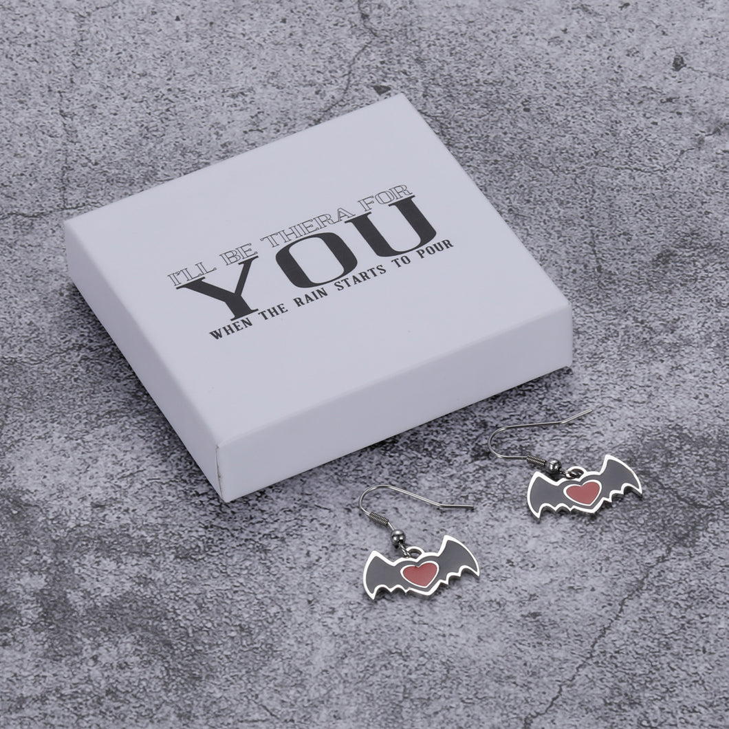 I'll Be There for You When The Rain Starts to Pour Dangle Earrings for Women Girl 2 Pairs Handmade Bat Boo Drop for Christmas
