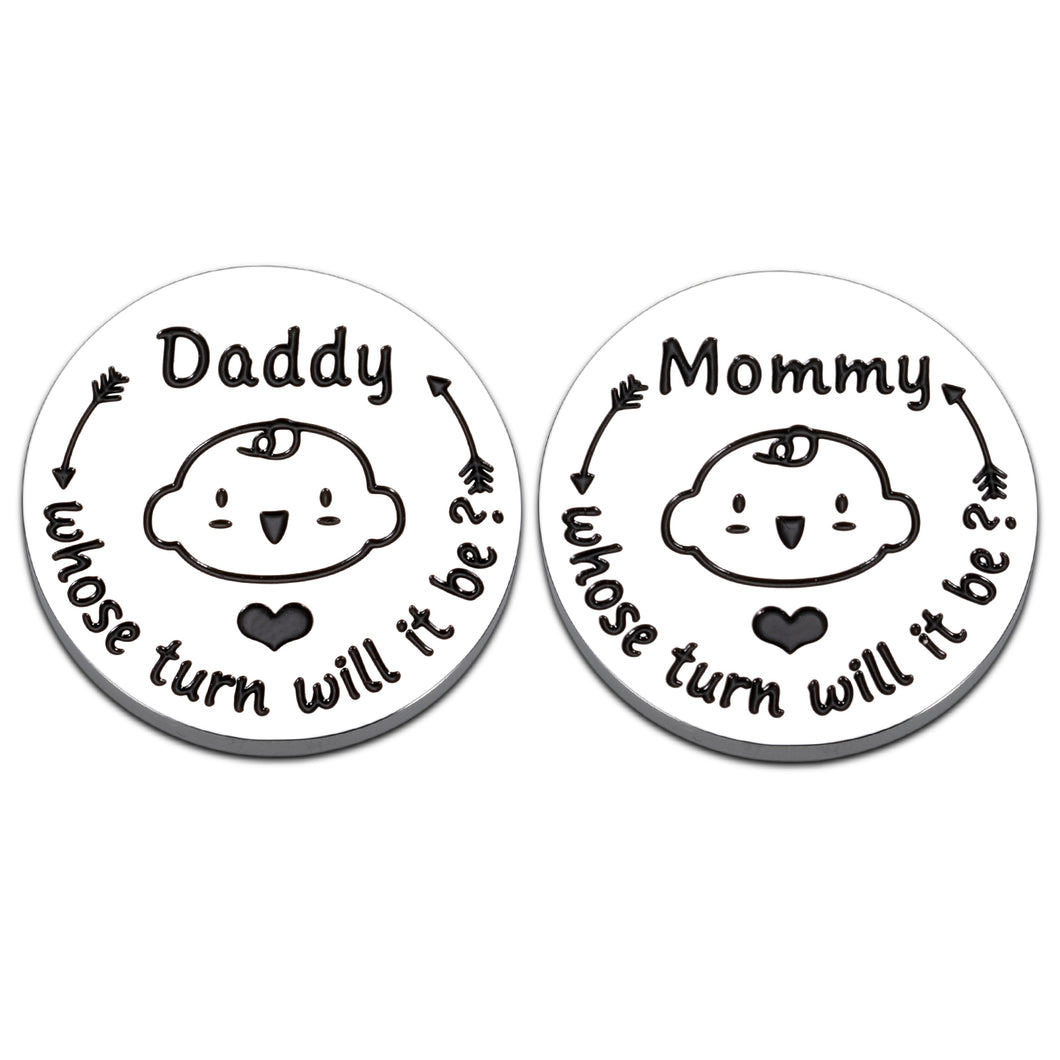 Funny New Baby Gifts for First Time Mom Dad New Parents Decision Coin Expecting Mom Pregnancy Gifts for Women Mommy Daddy to be Baby Shower Christmas Birthday Mothers Fathers Day Presents Double Sided Brand: Trikalika