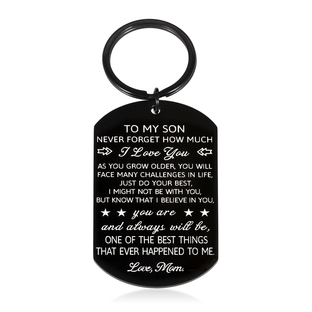 Christmas Gifts for Son Boy from Mom Inspirational Graduation Gifts for Him Teen Boys I Love You Son Keychain for Men Son in Law Stepson Valentines 16th 18th Birthday Coming of Age Back to School Gift