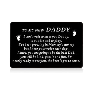New Daddy Gifts for Men Him New Dad Wallet Card Insert for First Time Dad to be Fathers Day Christmas Pregnancy Baby Announcement Expecting Dad Gifts for Parents Soon to Be Dad Husband Valentines Gift
