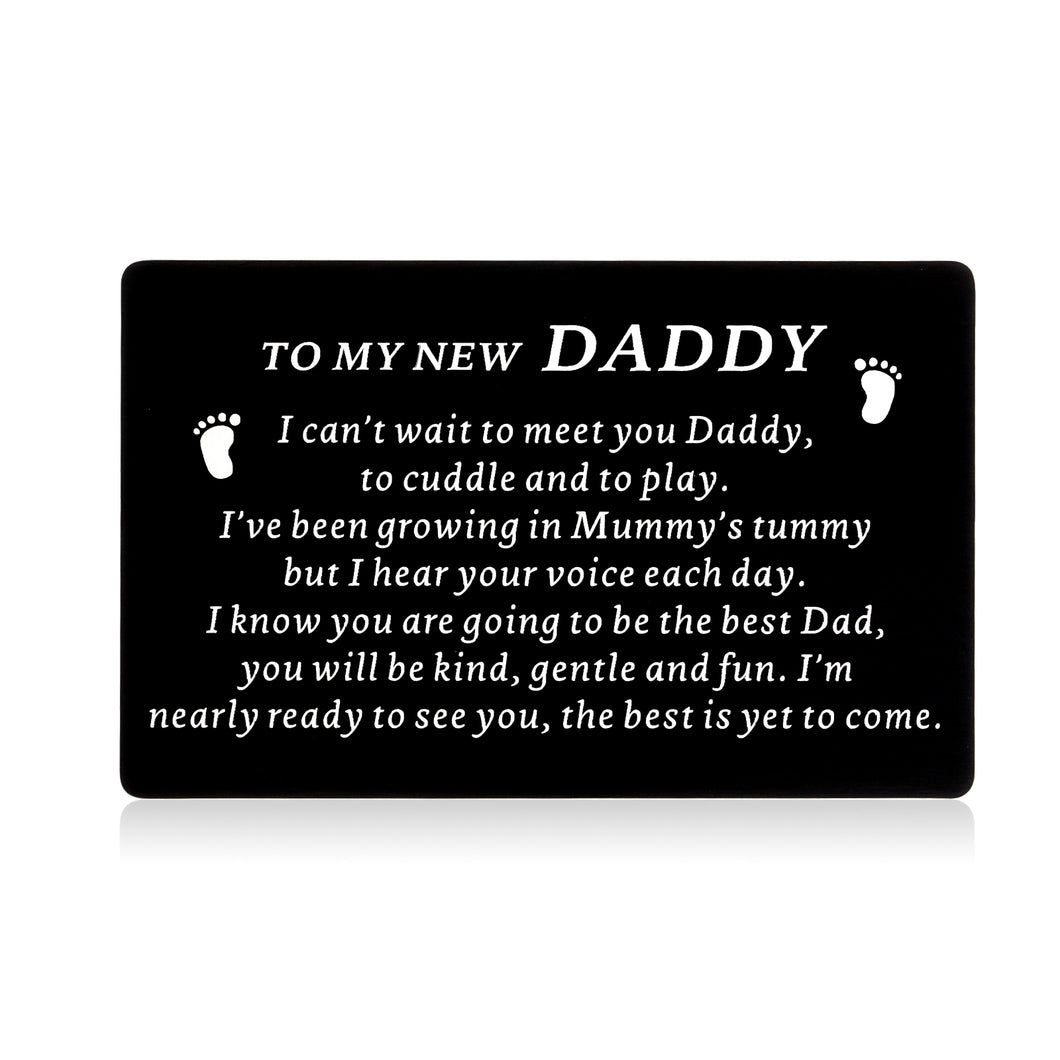 New Daddy Gifts for Men Him New Dad Wallet Card Insert for First Time Dad to be Fathers Day Christmas Pregnancy Baby Announcement Expecting Dad Gifts for Parents Soon to Be Dad Husband Valentines Gift